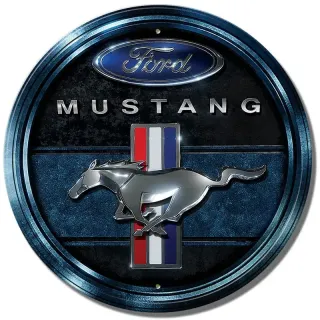 PLECHOVÁ CEDULE FORD MUSTANG BLUE 30 CM